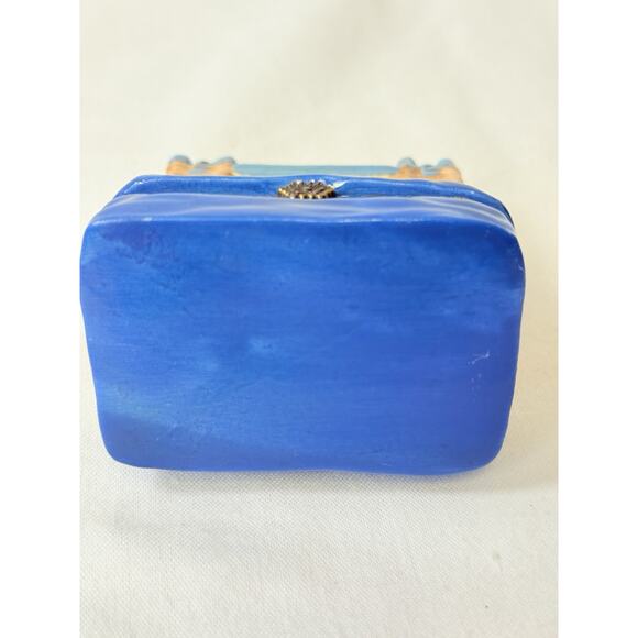 Vtg CBK Ceramic Blue And White Whimsical Shoe Trinket Box - Picture 2 of 7
